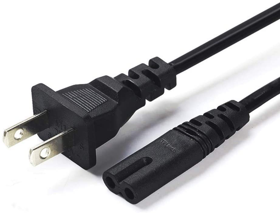 US 2-Prong Port AC Power Cord Cable for PS2 PS3 Slim PS4 Laptops Printers