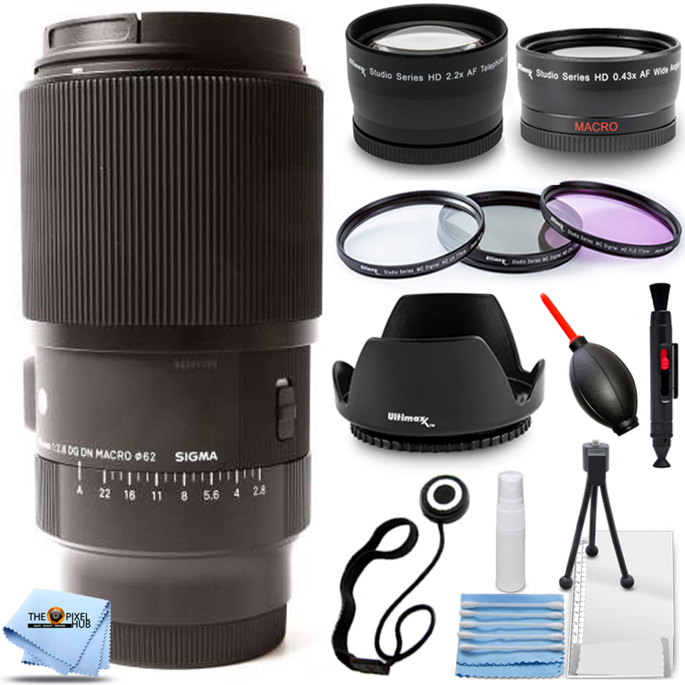 Sigma 105mm f/2.8 DG DN Macro Art Lens for Sony E - 10PC Accessory Bundle