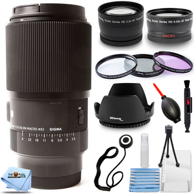 Sigma 105mm f/2.8 DG DN Macro Art Lens for Sony E - 10PC Accessory Bundle