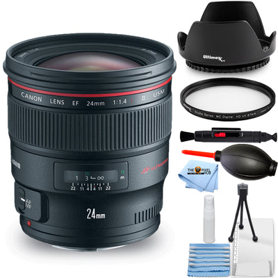 Canon EF 24mm f/1.4L II USM Autofocus Lens 2750B002 - 7PC Accessory Bundle