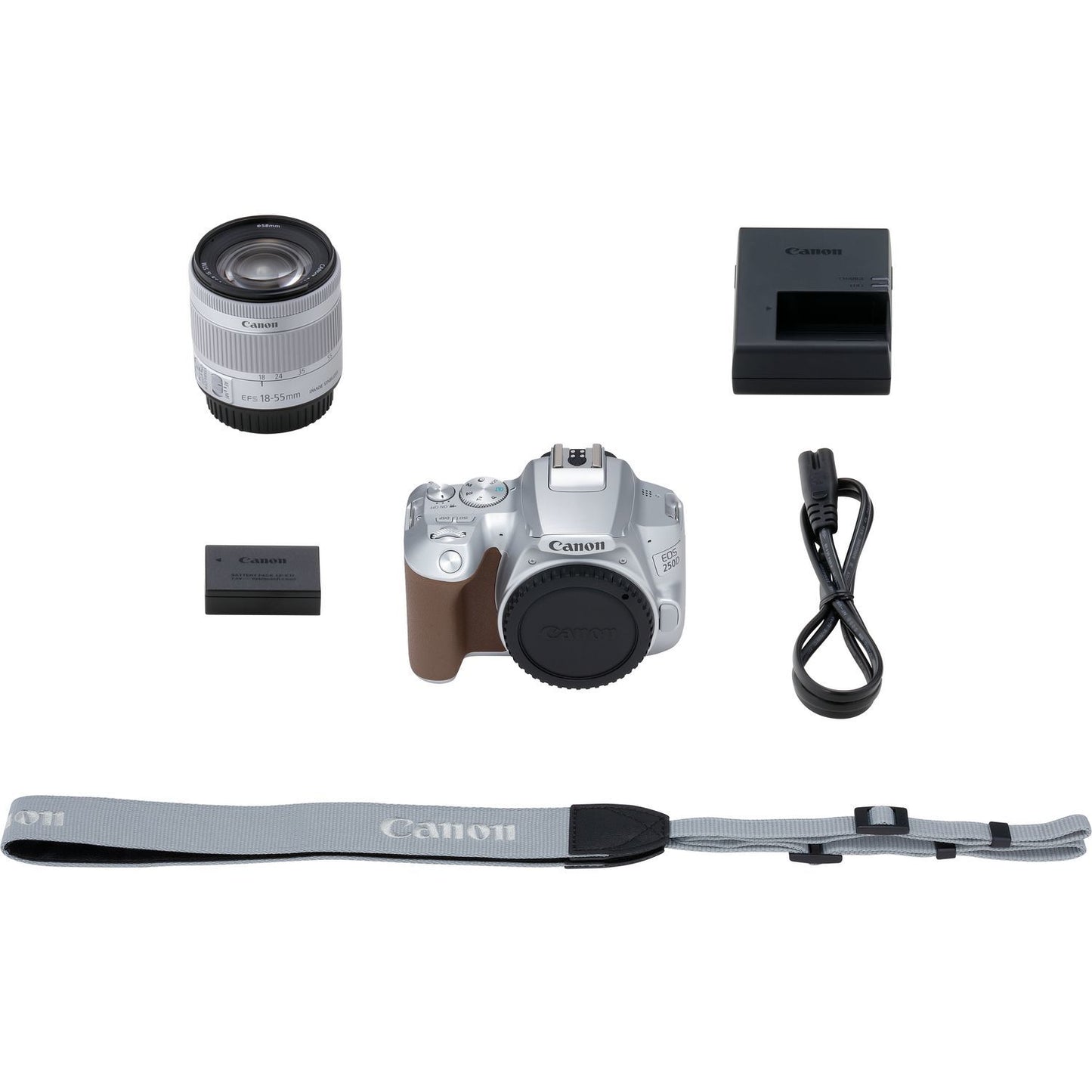 Canon EOS 250D with EF-S 18-55mm f/4-5.6 IS STM Lens (Silver) 15PC Accessory Kit