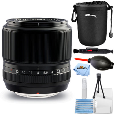 FUJIFILM XF 60mm f/2.4 R Macro Lens 16240767 - 6PC Accessory Bundle