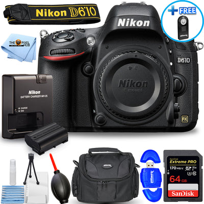 Nikon D610 Digital SLR Camera (Body Only) 1540 - 7PC Accessory Bundle