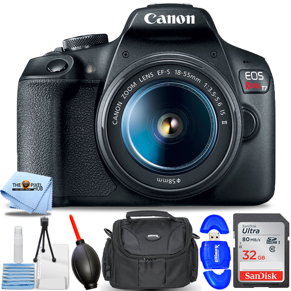 Canon EOS Rebel T7 DSLR Camera with EF-S 18-55mm Lens - Essential 32GB Bundle