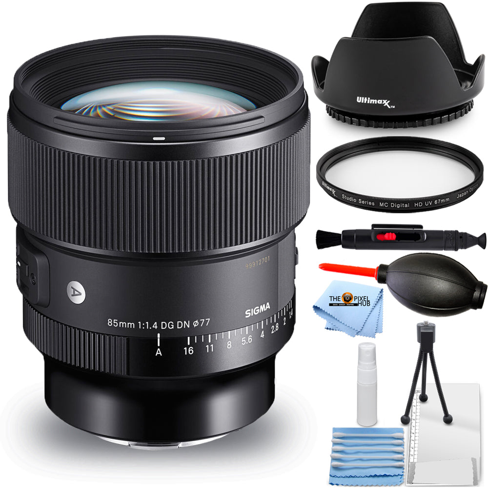 Sigma 85mm f/1.4 DG DN Art Lens for Sony E 322965 - 7PC Accessory Bundle