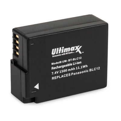 ULTIMAXX Replacement Battery for Panasonic BLC12 - 1500mAh