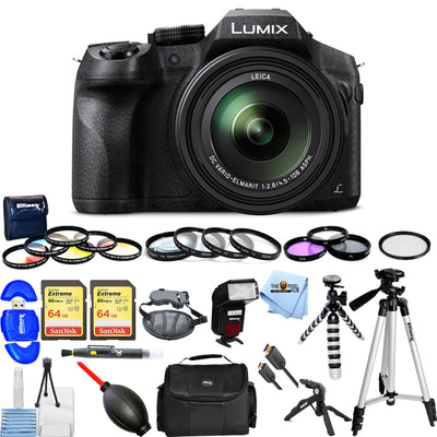 Panasonic Lumix DMC-FZ300 Digital Camera Mega 128GB Flash Tripods Bundle