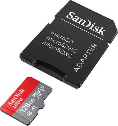 SanDisk 128GB Ultra microSDXC UHS-I Memory Card with Adapter SDSQUAR-128G-GN6MA