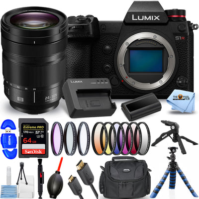 Panasonic Lumix DC-S1R Mirrorless Camera with 24-105mm Lens - Filter Kit Bundle