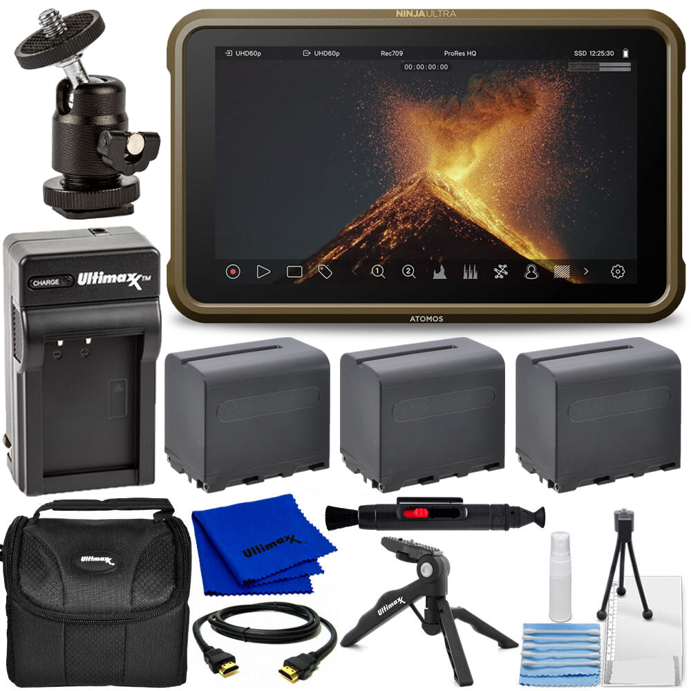 Atomos Ninja Ultra 5.2" 4K HDMI Recording Monitor - 6PC Accessory Bundle