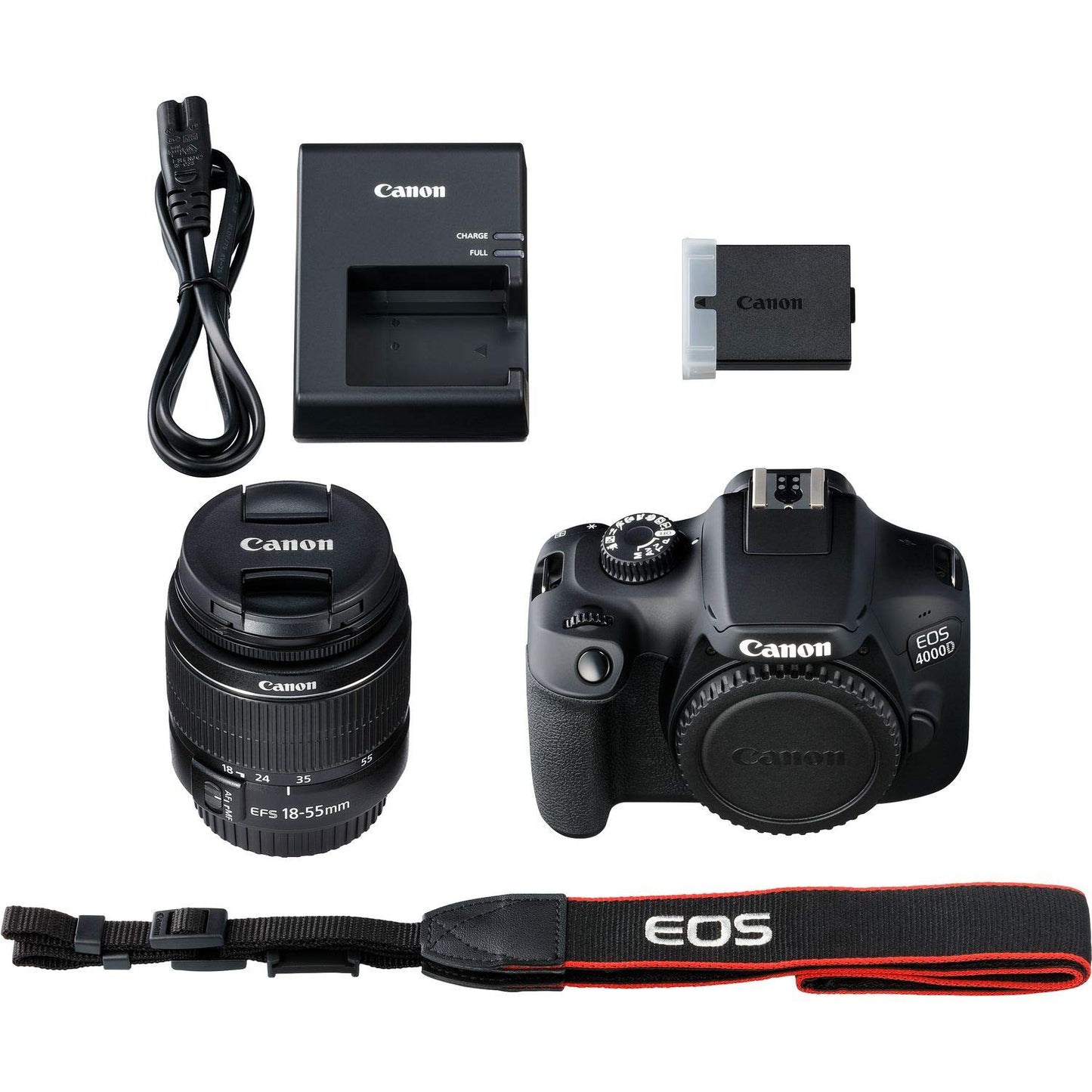 Canon EOS 4000D/Rebel T100 DSLR Camera with 18-55mm III Lens - 12PC Bundle