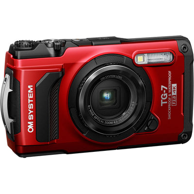 OM SYSTEM Tough TG-7 Digital Camera (Red) Bundle 1
