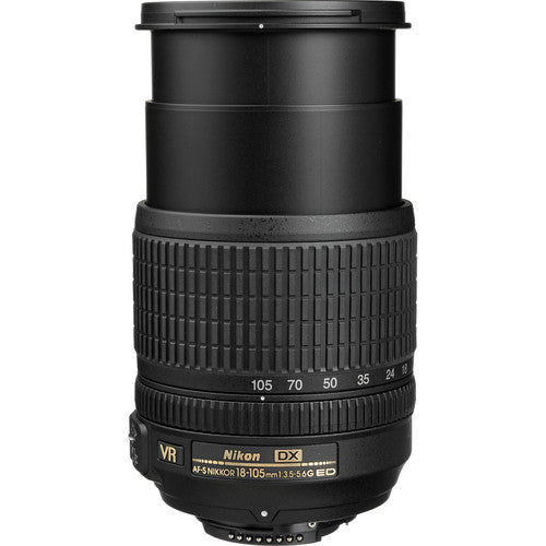 Nikon AF-S DX NIKKOR 18-105mm f/3.5-5.6G ED VR + Telephoto and Wide Angle Lenses