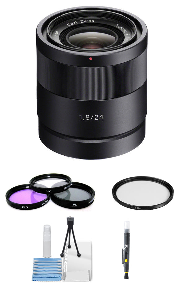 Sony SEL24F18Z 24mm f/1.8 E-Mount Carl Zeiss Sonnar Lens + Filter Kit Bundle