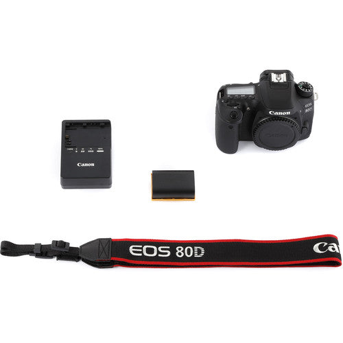 Canon EOS 80D DSLR Camera (Body Only) 1263C004 with Extreme 32GB and Gadget Case