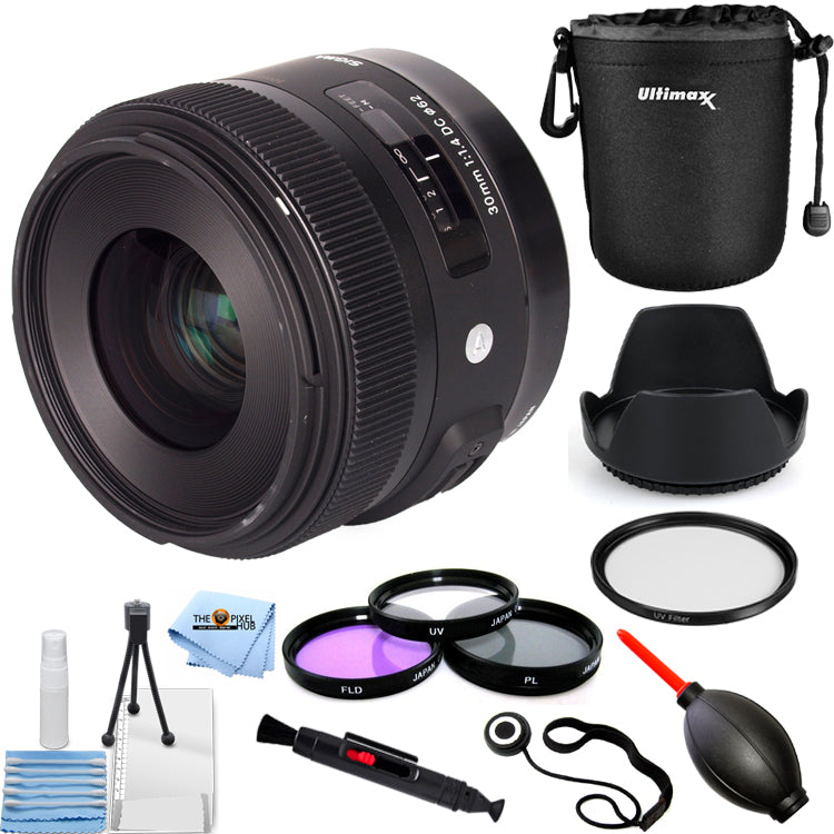 Sigma 30mm f/1.4 DC HSM Art Lens for Canon 301-101 - 10PC Accessory Bundle